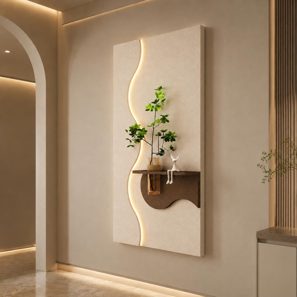 Wavy LED Backlit Wall Art