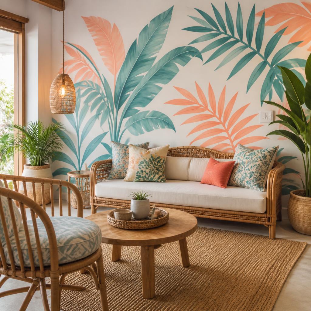 Vacation rental living space furnished for guests