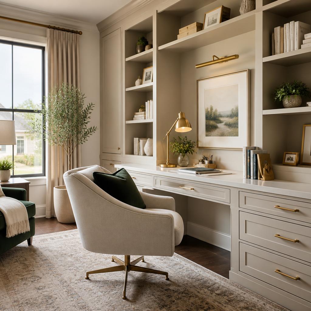 Model home office styled for buyers